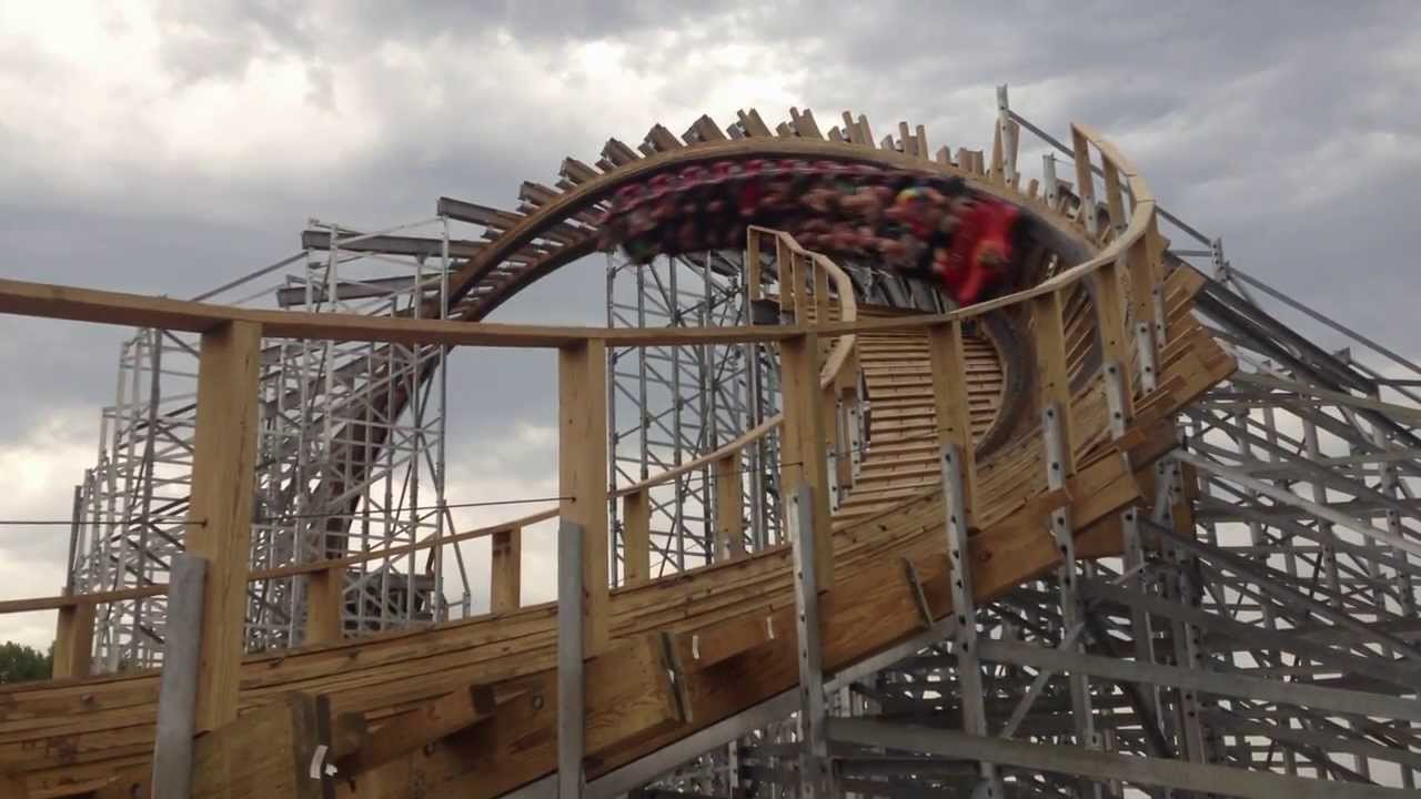 Hades 360 Mt. Olympus Theme Park Inverts! Timberliner Trains