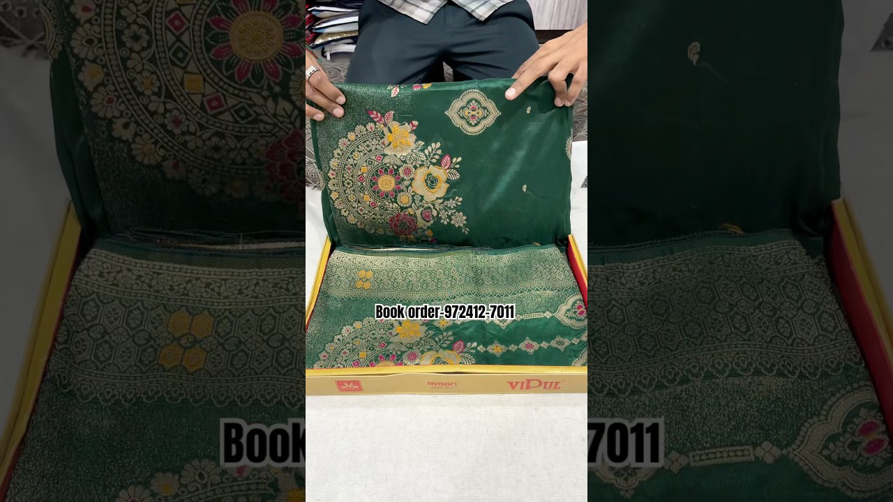 A very beautiful pure dola silk green colour Sarees #youtube #instagram #shorts #viral #saree #new