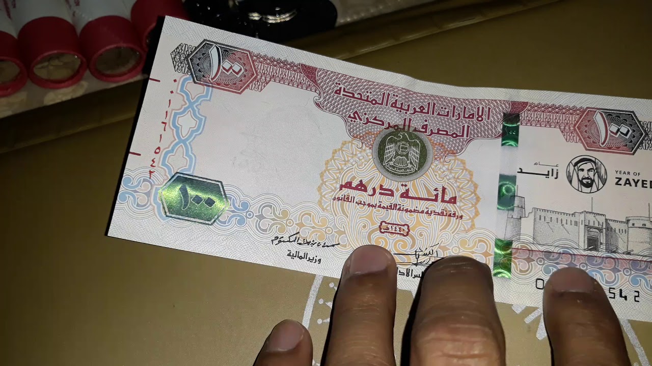 Sejin Joseph UAE Year of Zayed 100 Dirham note.