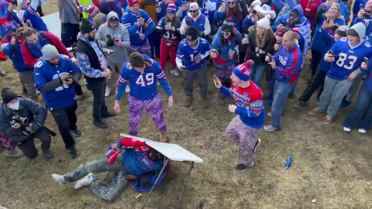 BILLS FANS TABLE BREAKING TABLES VIEW FROM THE TOP