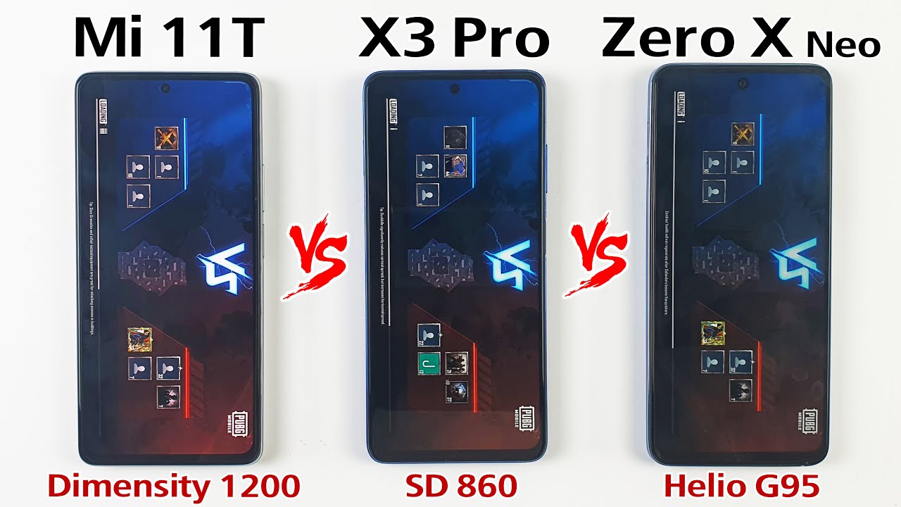 Mi 11T vs Poco X3 Pro vs Zero X Neo PUBG MOBILE TEST - Dimensity 1200 vs SD 860 vs G95 Pubg Test