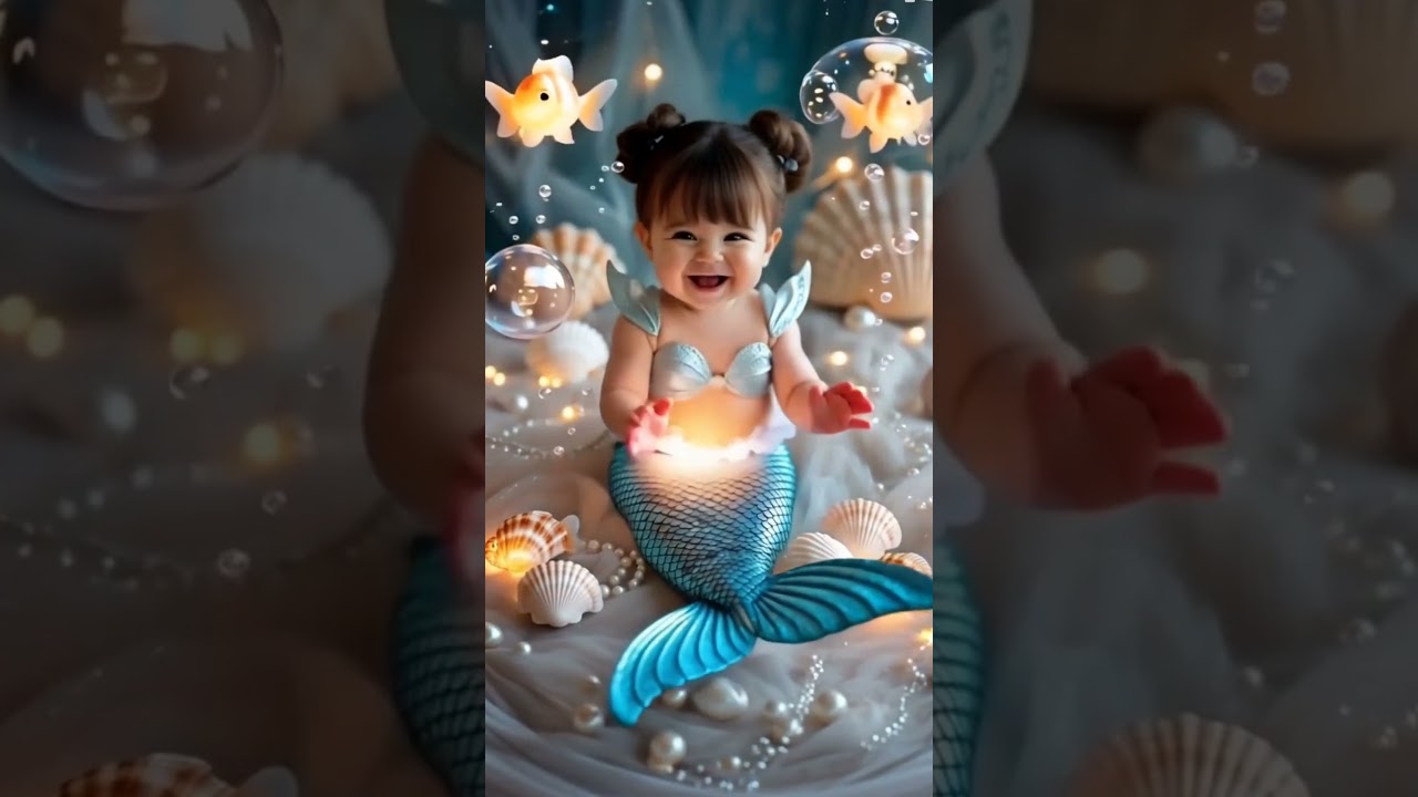 #EnchantedOcean #DreamyVibesa #FantasyVideo #CuteMermaid #OceanFairyTale #SparklingBubbles