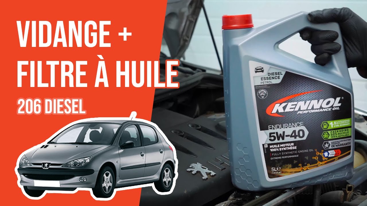 Vidange et changement du filtre à huile Peugeot 206 1.4 HDI 🛢
