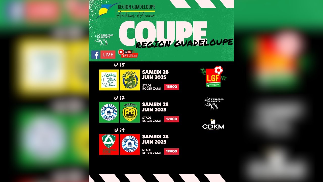 🔴 LIVE | SIROCO vs L'UNAR | Finale U15 | Karaïbes Sports – Coupe Région Guadeloupe