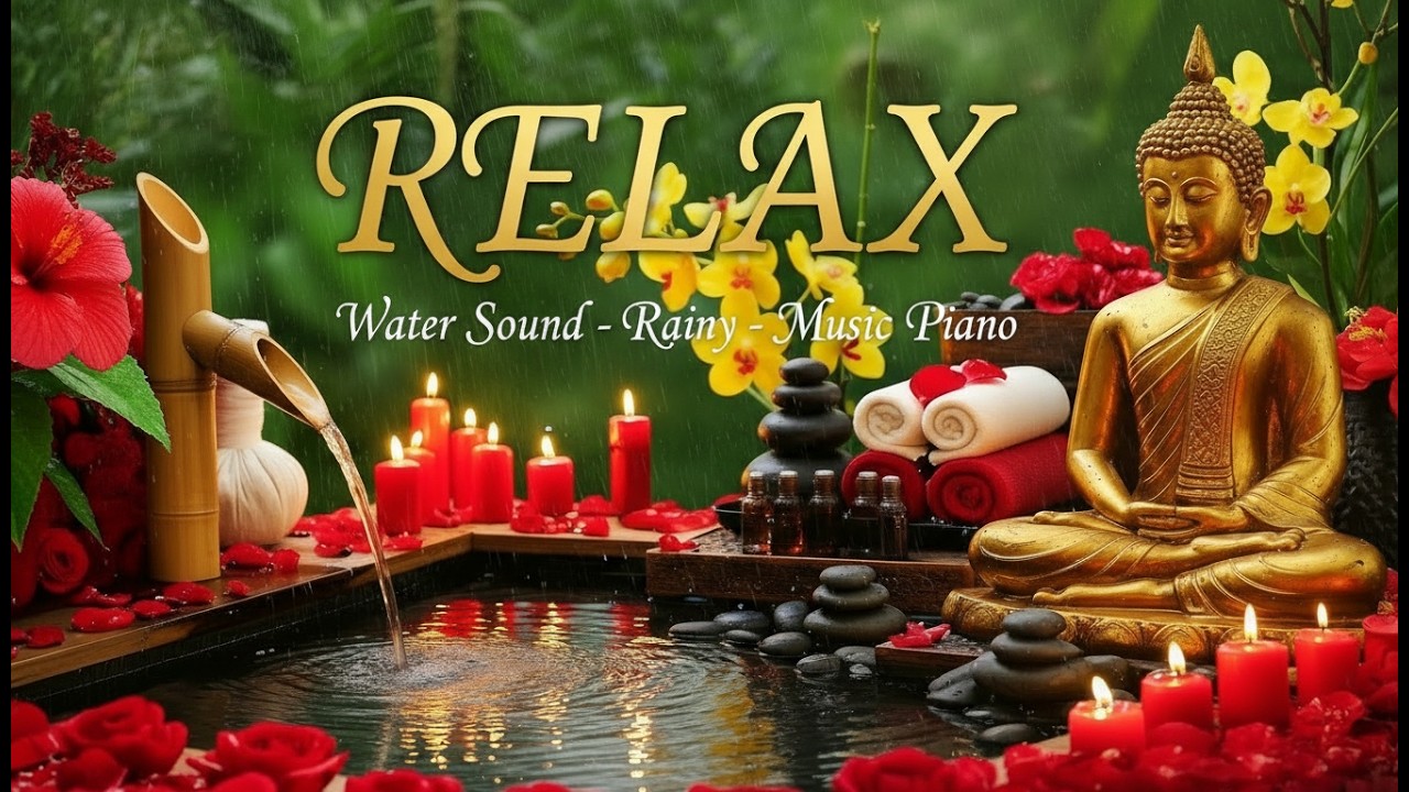 Peaceful Piano & Rain Sounds 🌧️ | Water Ambience for Deep Sleep, Spa & Yoga