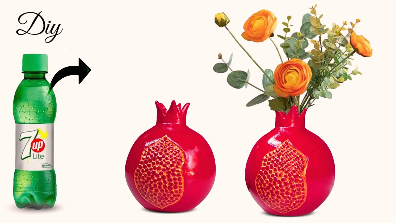 Fruit vase making at home | indoor table top flower Vase making| best plastic bottle pot making