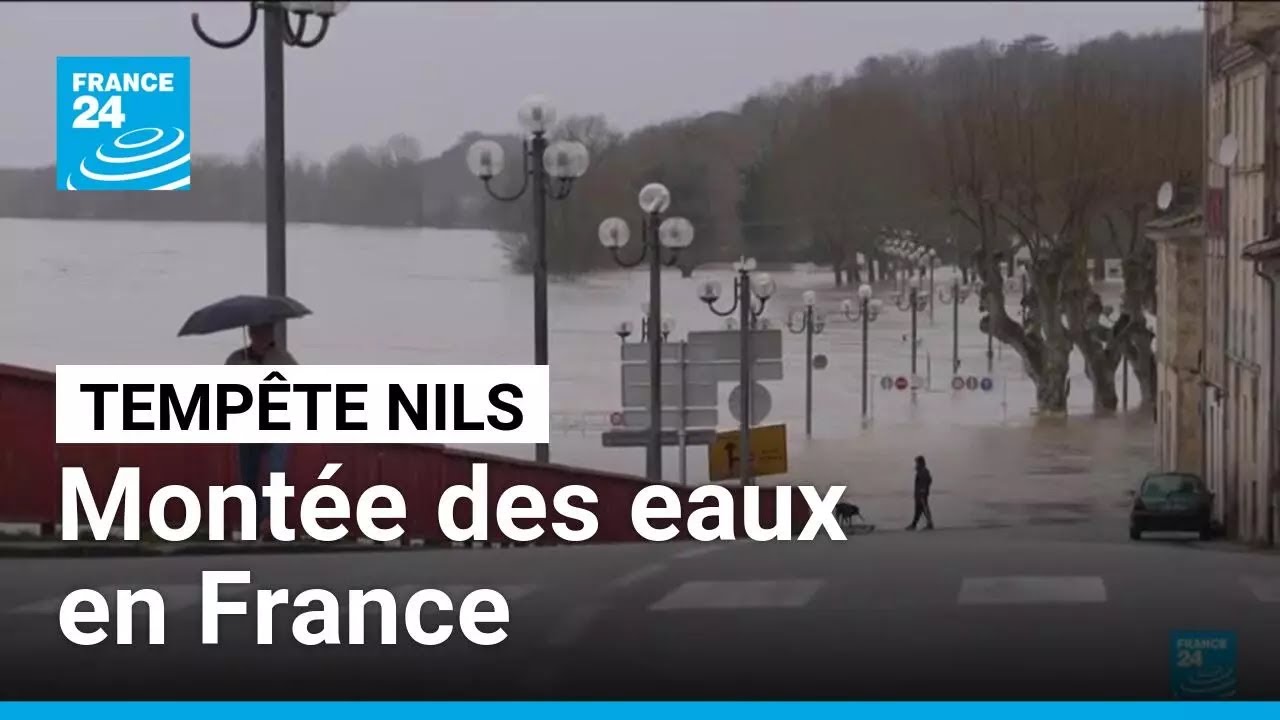 Tempête Nils : des riverains encerclés par la montée des eaux en France • FRANCE 24