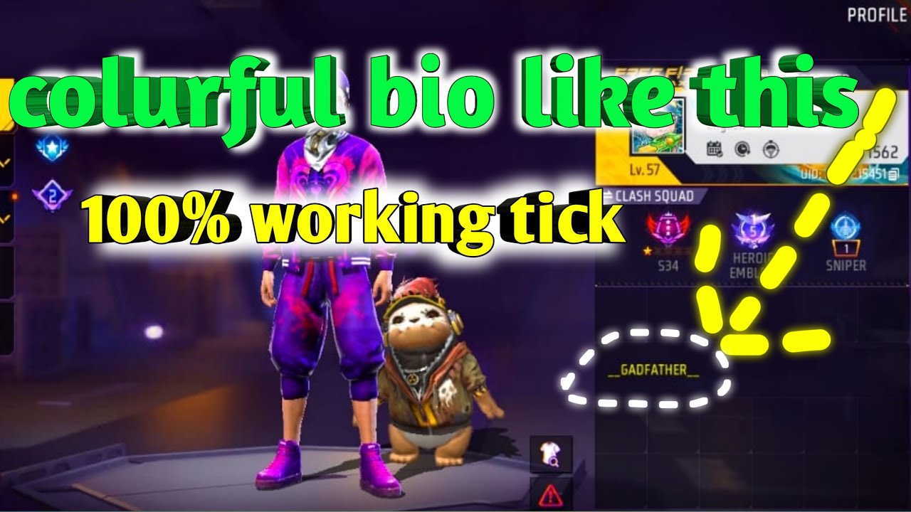 How to write colourfull bio in free fire 🔴🔵