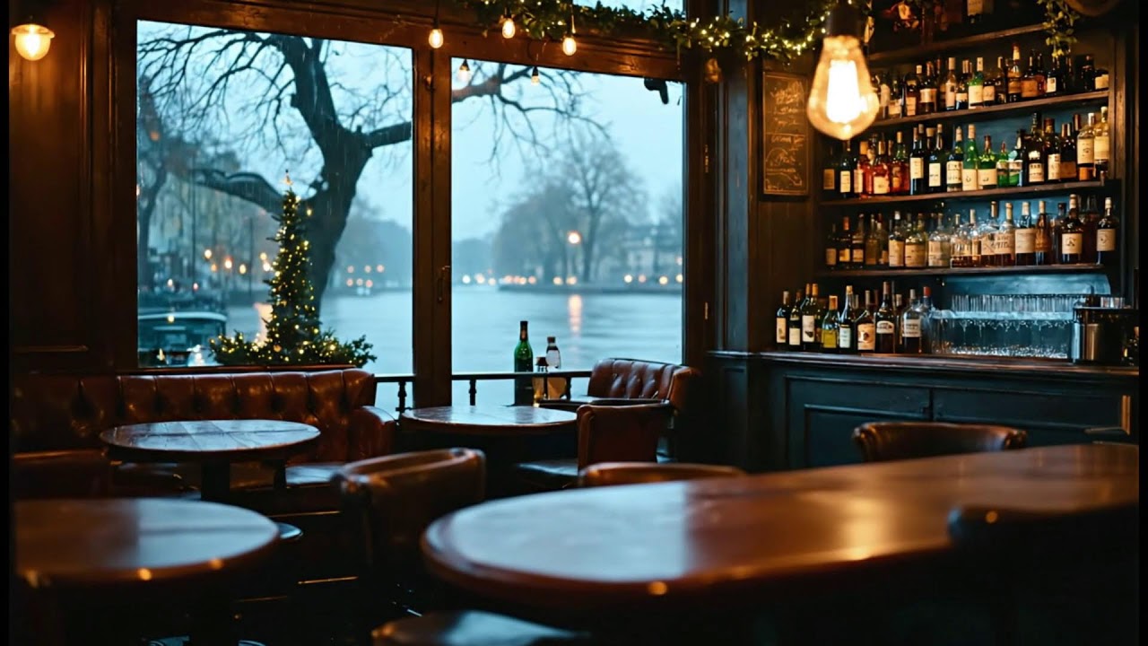 Unhurried Jazz Piano Music & Rain in Parisian Corner ☕ Leisurely Rainy Night Setting for Ease