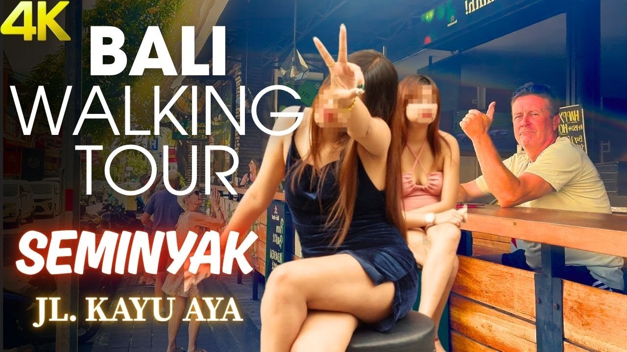 Bali Walking Tour 4K 60FPS | Seminyak&rsquo;s Most Lively Midday Street! (Jl Raya Seminyak)