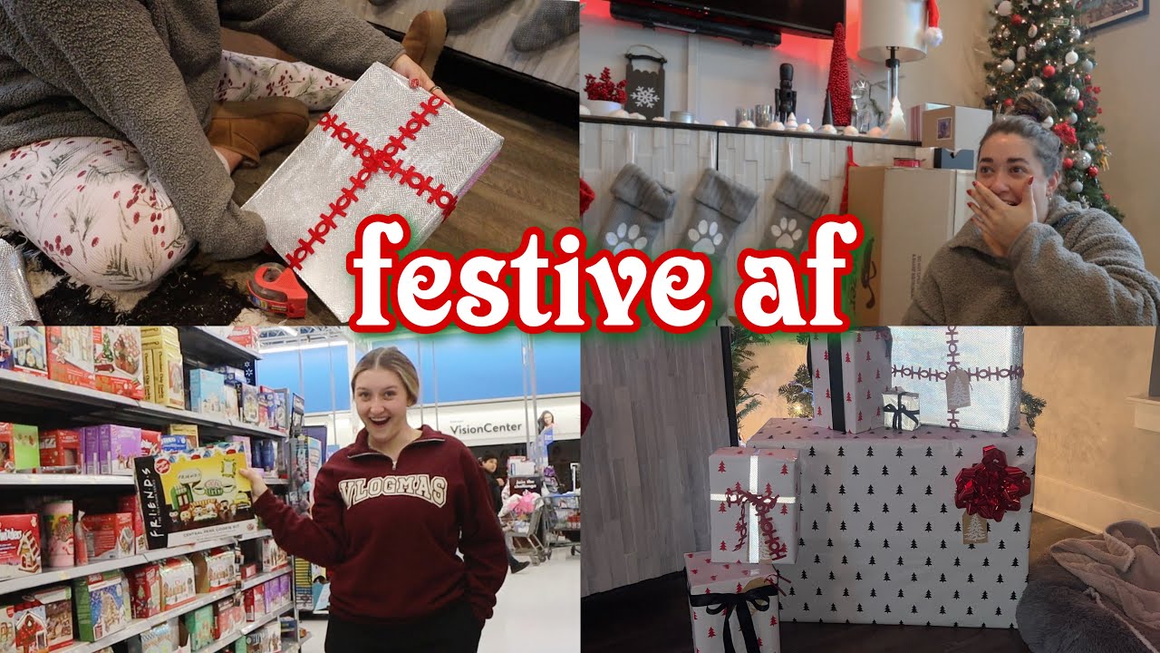 VLOGMAS DAY 5: wrapping presents, getting gingerbread houses, and making a pinterest recipe!