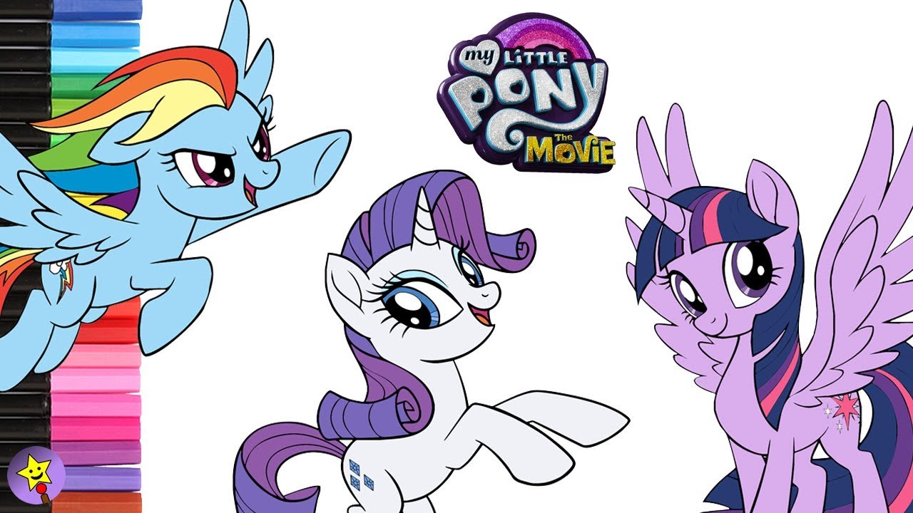 My Little Pony The Movie Coloring Book Page Twilight Sparkle Rainbow Dash Rarity Coloring Book Page