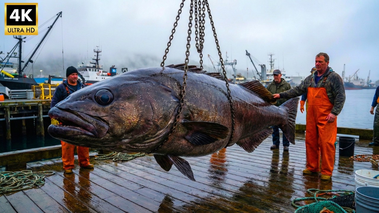 How Fishermen Make $150,000 in 2 Days Giant Black Cod Fishing | Deep Sea Creatures