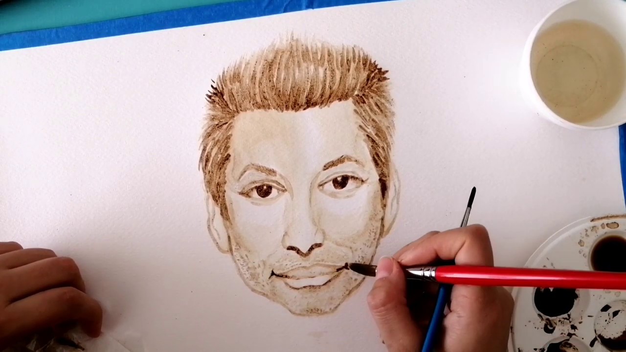 ¿Cómo PINTAR con CAFÉ un ROSTRO?. Retrato con CAFÉ para Principiantes