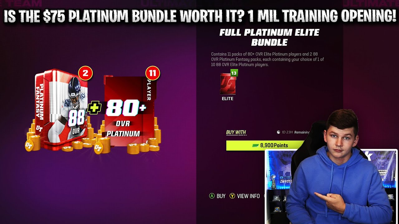 IS THE $75 FULL PLATINUM BUNDLE WORTH IT? 1 MILLION TRAINING PRESENT PACK OPENING! | MADDEN 23