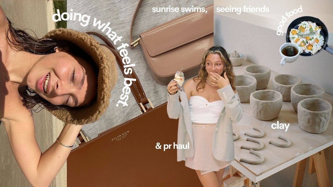 a few days in my life | clay, sunrise swims, adventures with friends + pr haul