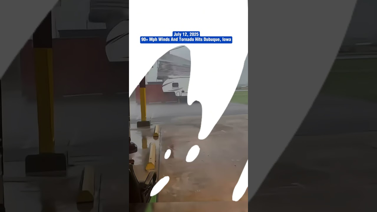 90+ MPH WINDS AND TORNADO hITS Dubuque, Iowa #flood #flooding #hurricane