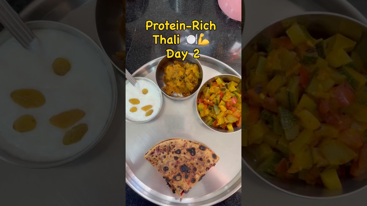 Simple Protein Rich Indian Thali 😍 |Lunch Meal Day 2 