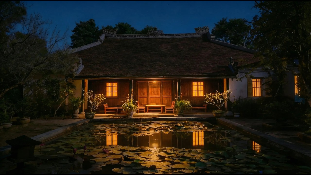 Soft Night Rain by a Quiet Lotus Pond | Deep Sleep (8 Hours)