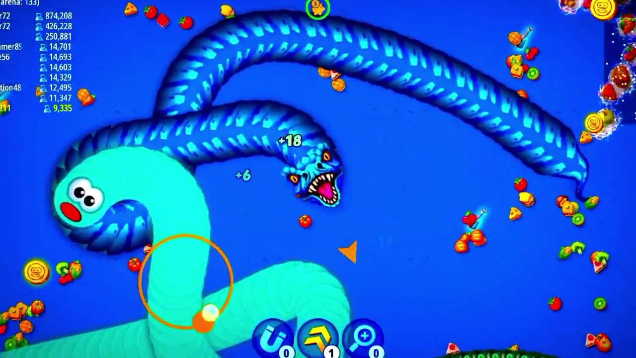 #wormszone 🪱 ||Rắn Săn MồiBIGGEST SNAKE |Epic Worms Zone BestGameplr #snake 🐍