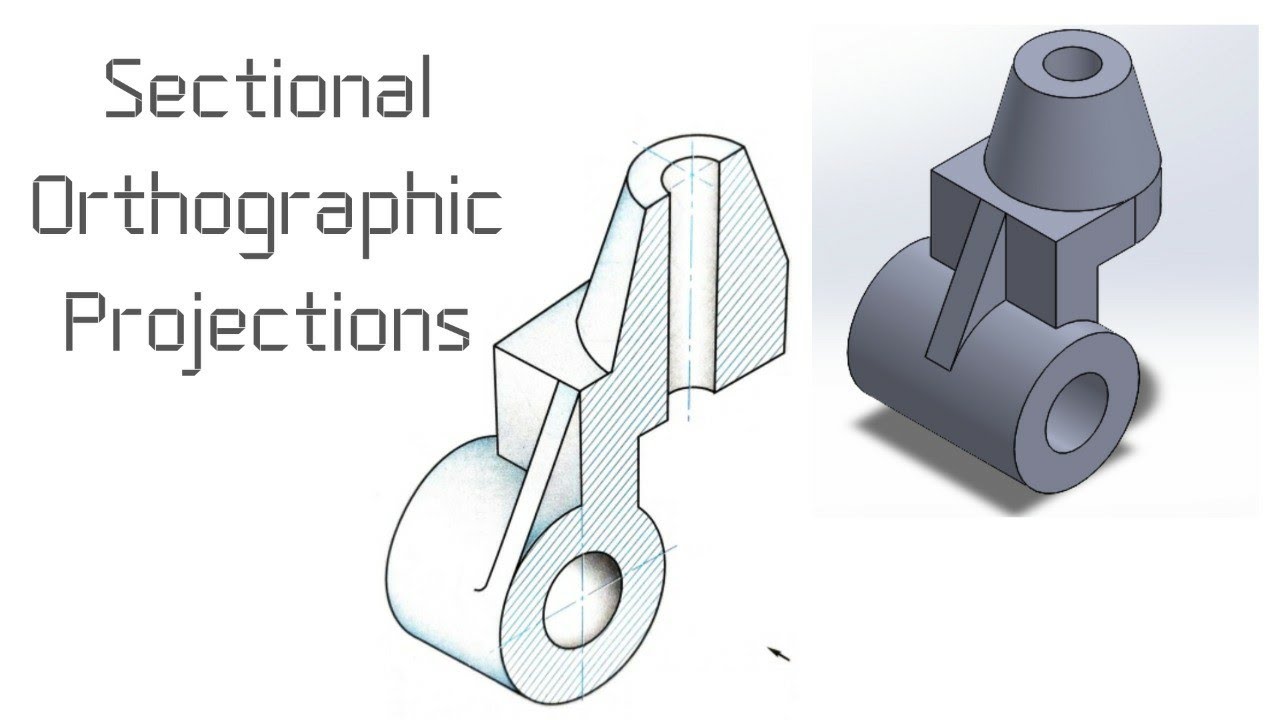 Sectional Orthographic Projections #2 using AutoCAD@Ace Education | Asif Momin