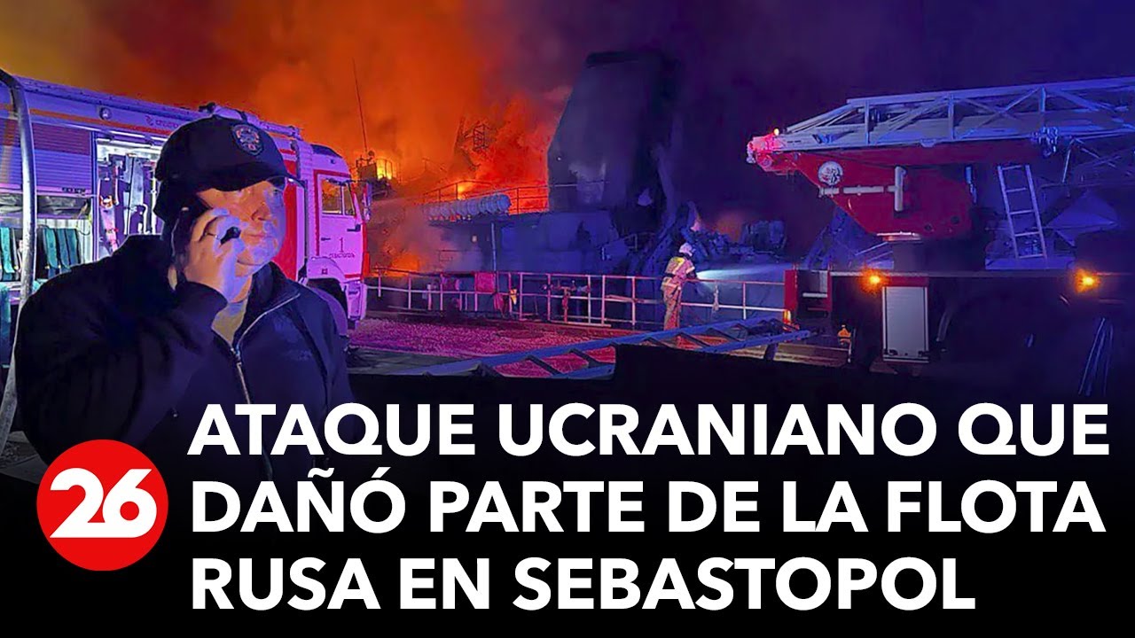 GUERRA RUSIA-UCRANIA | El momento del ataque ucraniano que dañó parte de la flota rusa en Sebastopol