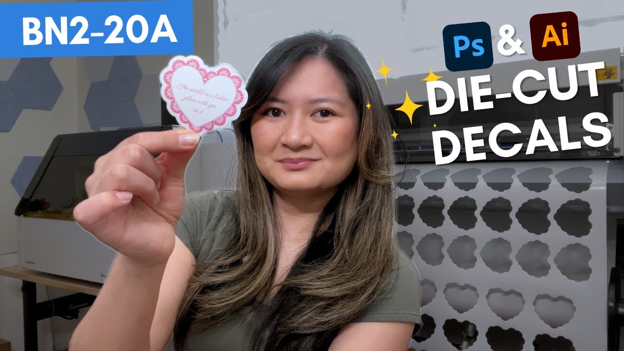 Die Cut Stickers w/ Photoshop & Illustrator | Perf-Cut on the BN2-20A | Roland VersaWorks