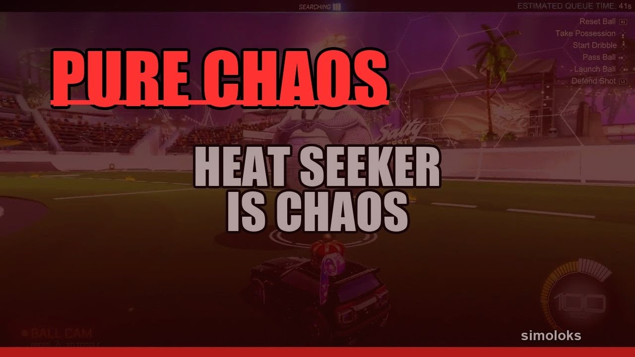 Playing Rocket League ranked 2v2 heat seeker.
