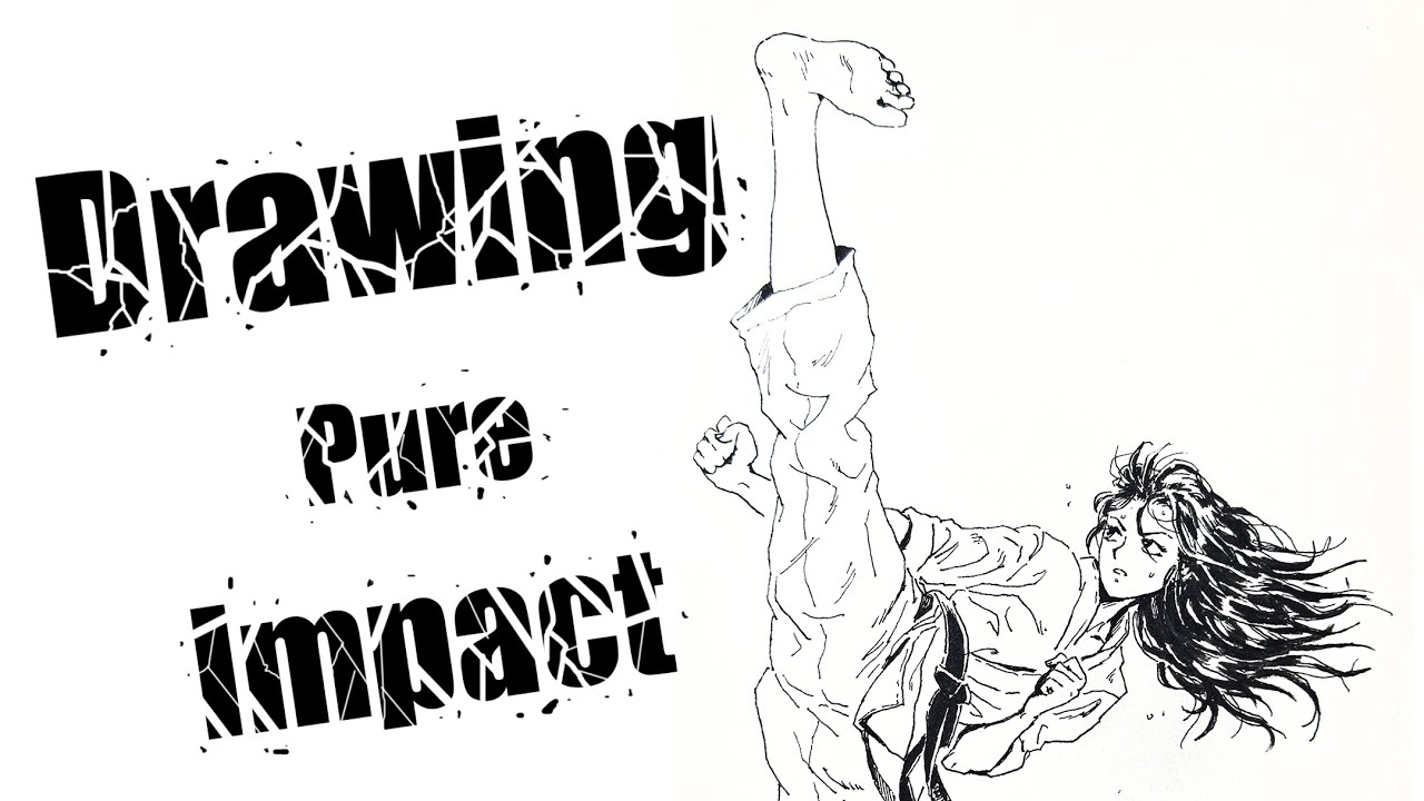 Drawing a Powerful Anime Girl Kick|Anime Girl in Motion|このアニメ少女のキックを線で描いた