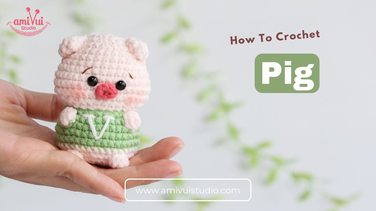 #441 | Amigurumi Pig | Crochet No Sew | Amigurumi Beginner Tutorial | AmivuiStudio