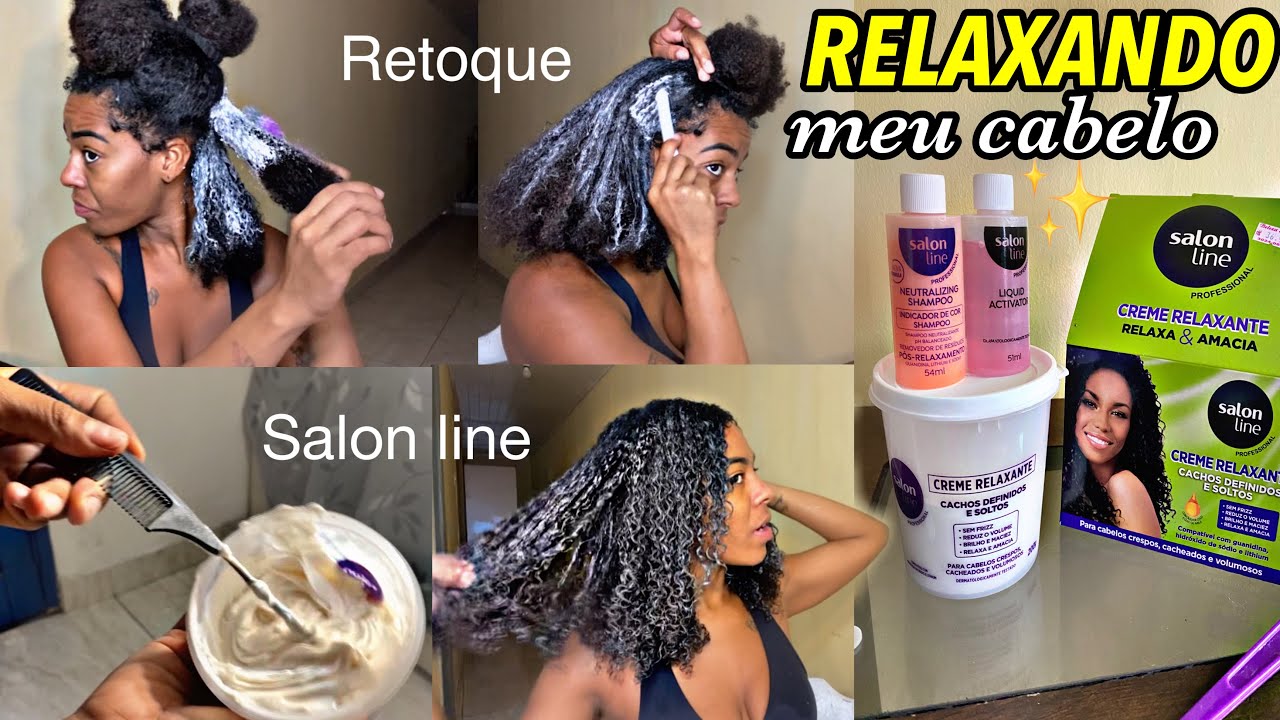Retoquei meu RELAXAMENTO após 7 meses | relaxando meu cabelo em casa