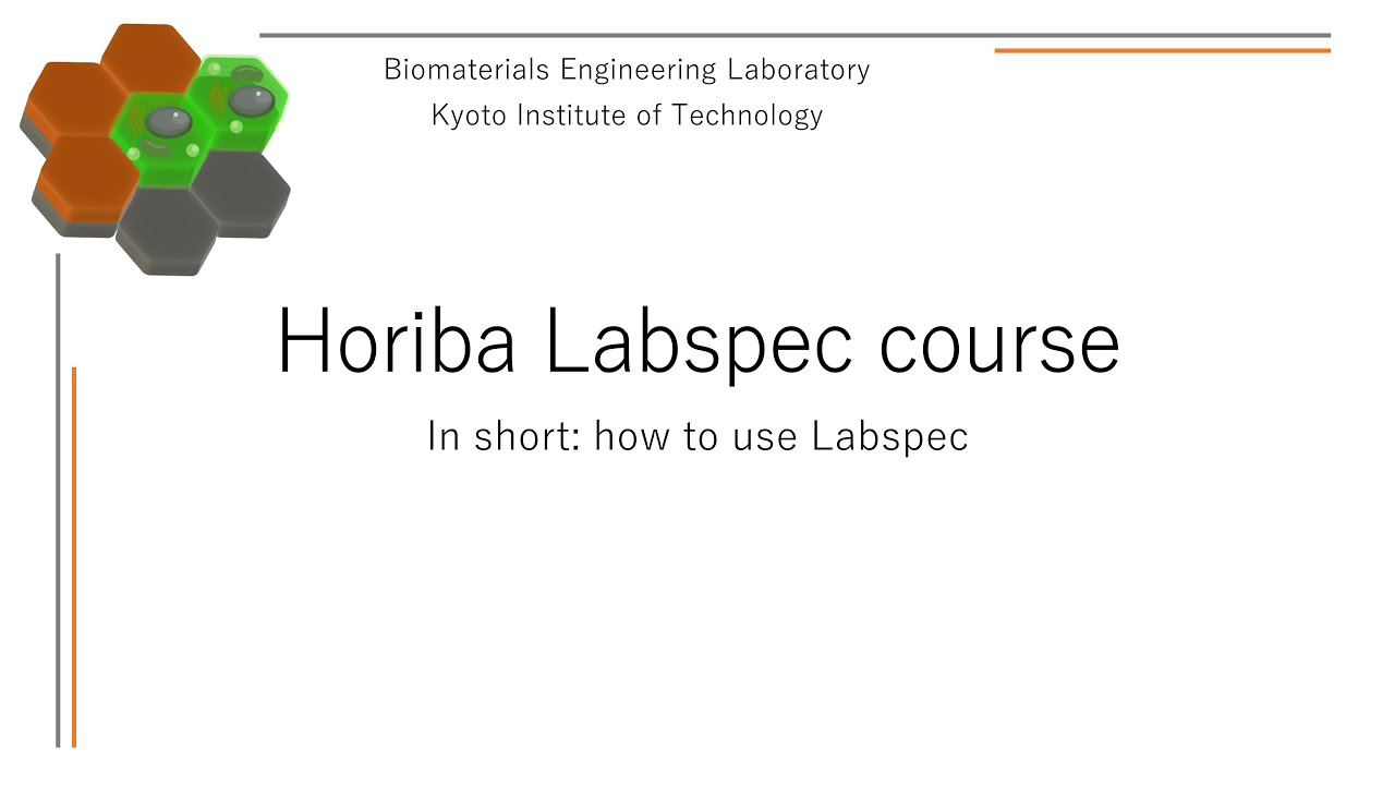 Horiba Labspec course: How to use Labspec
