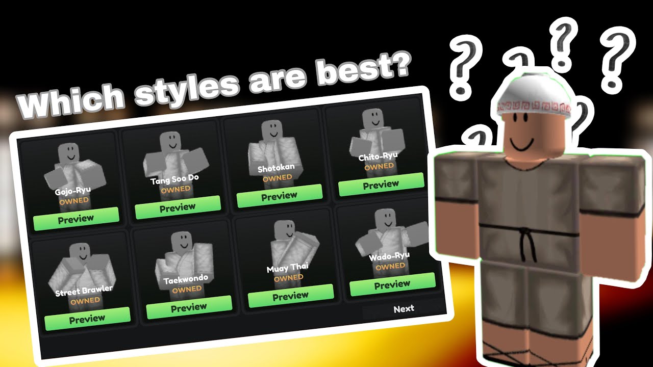 Список стилей боя (Roblox Karate)