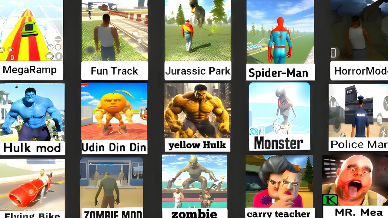 NEW UPDATE YELLO MONSTER HULK MODE INDIAN BIKE DRIVING 3D 