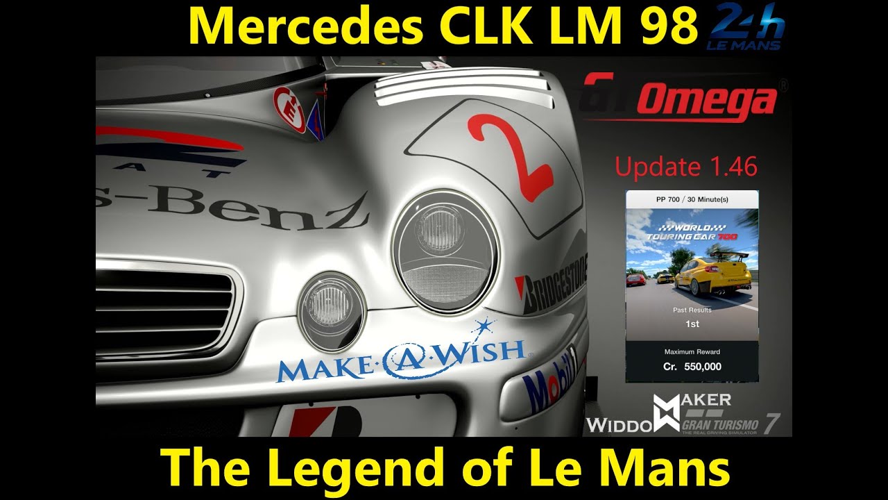 GT7 Mercedes CLK LM 98 Лучший автомобиль в гонках Le Mans Grind WTC700 Как победить Обновление 1 46