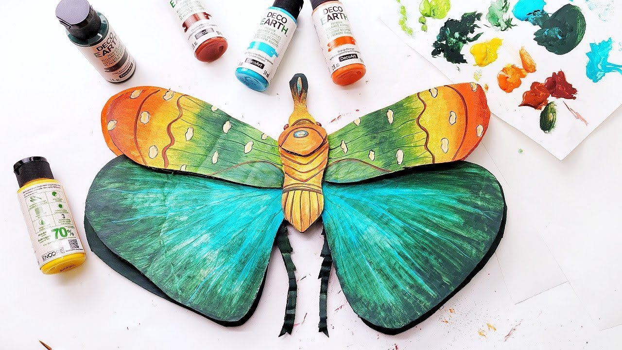 DIY Bug Wall Art Created with DecoEARTH Premium Reclaimed Acrylic Paint