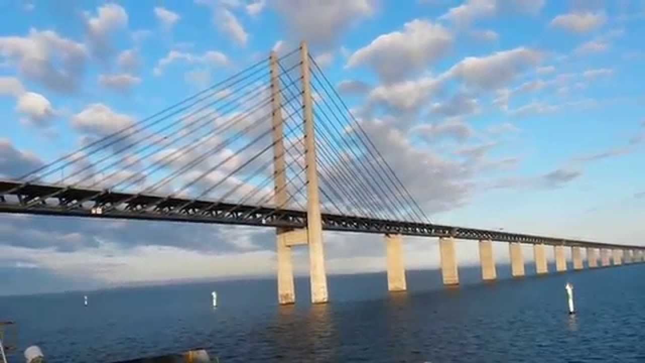 M/F Finnpartner crossing the Öresund Bridge in the Baltic Sea