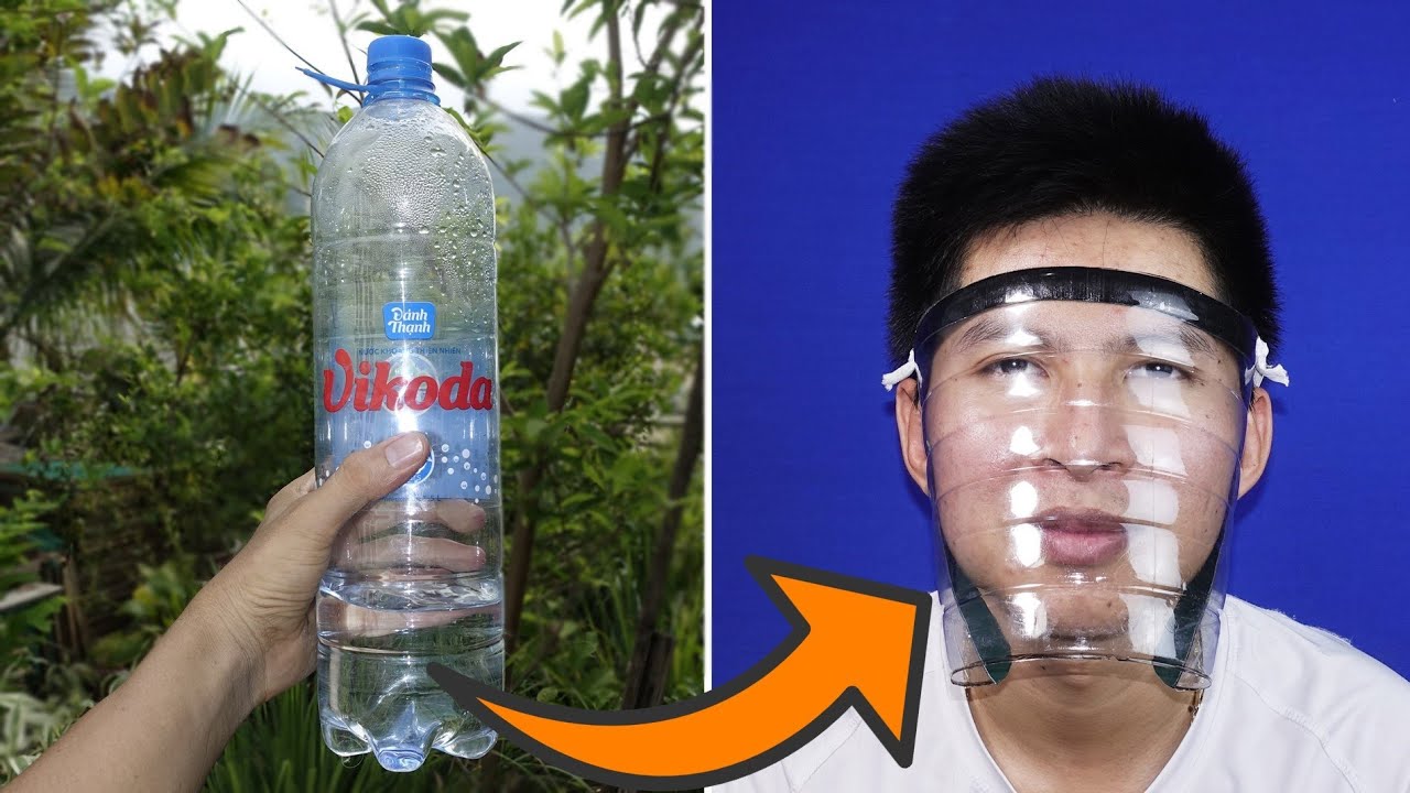 How to make a saliva-repellent face mask from a plastic bottle.