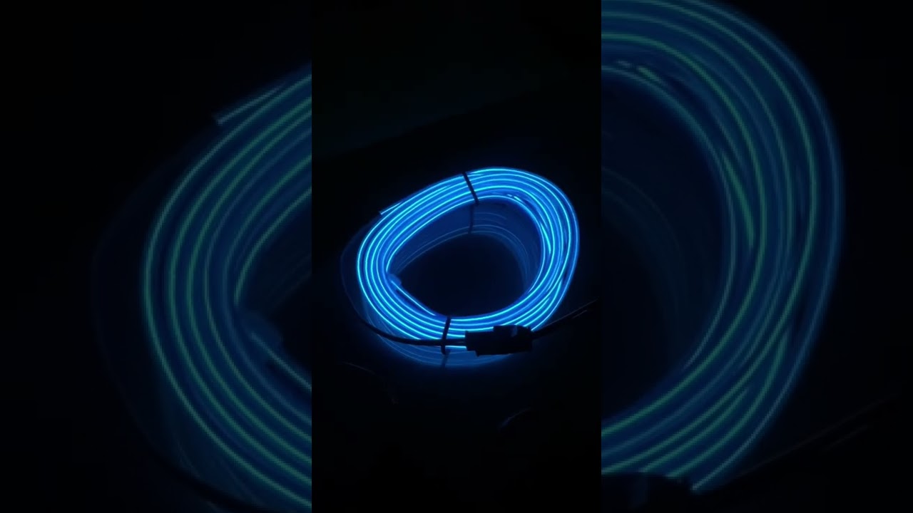 How to Install Car Dashboard Neon blue Lights Strip 2 Meters EL Wire