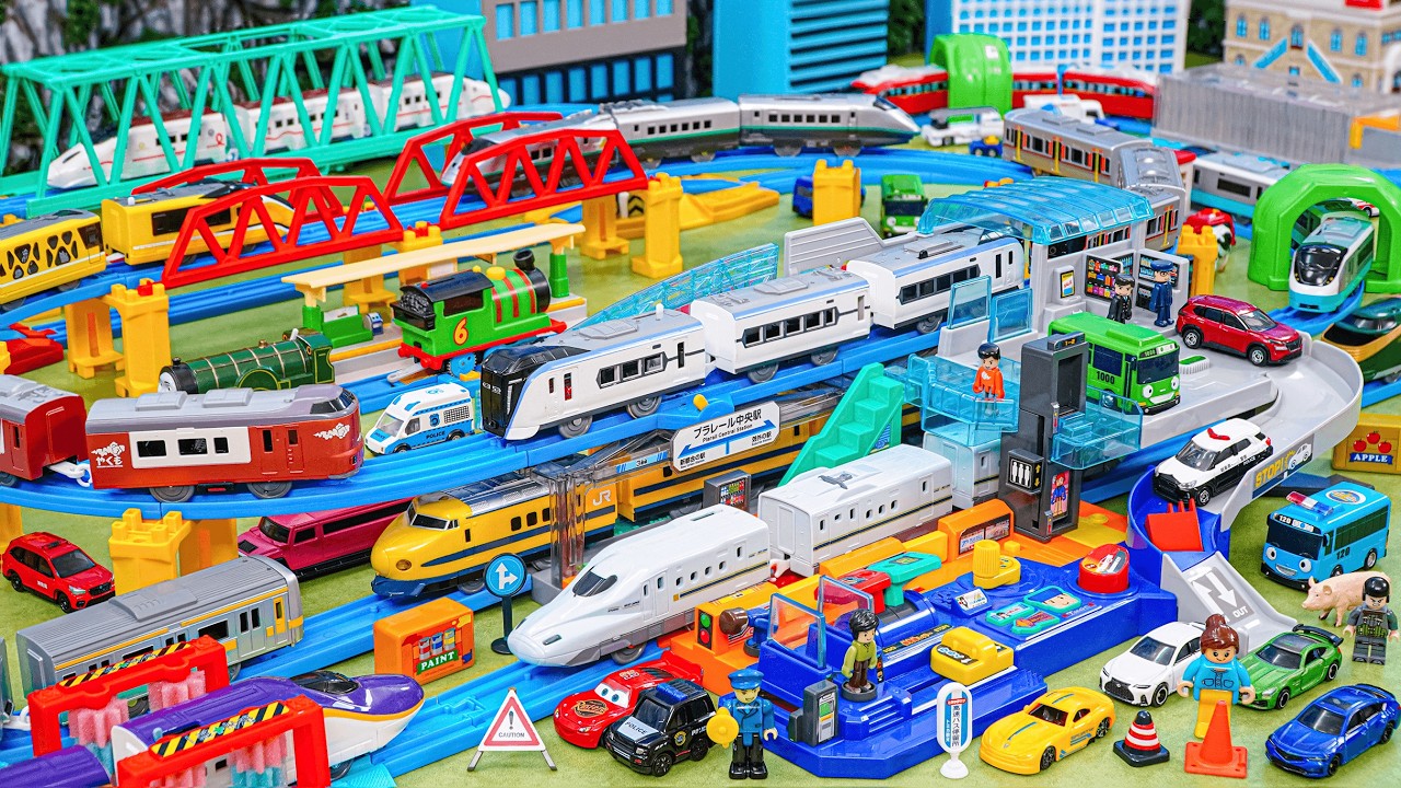 Plarail Central Station ☆ Takara Tomy Lever Action & Sound! Big Station Train Toy Vehicle