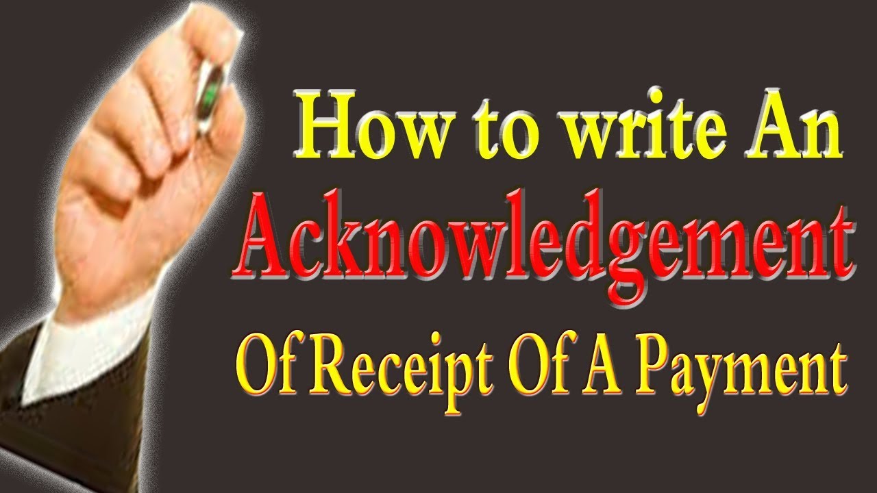Acknowledgement letter of receipt of a payment.