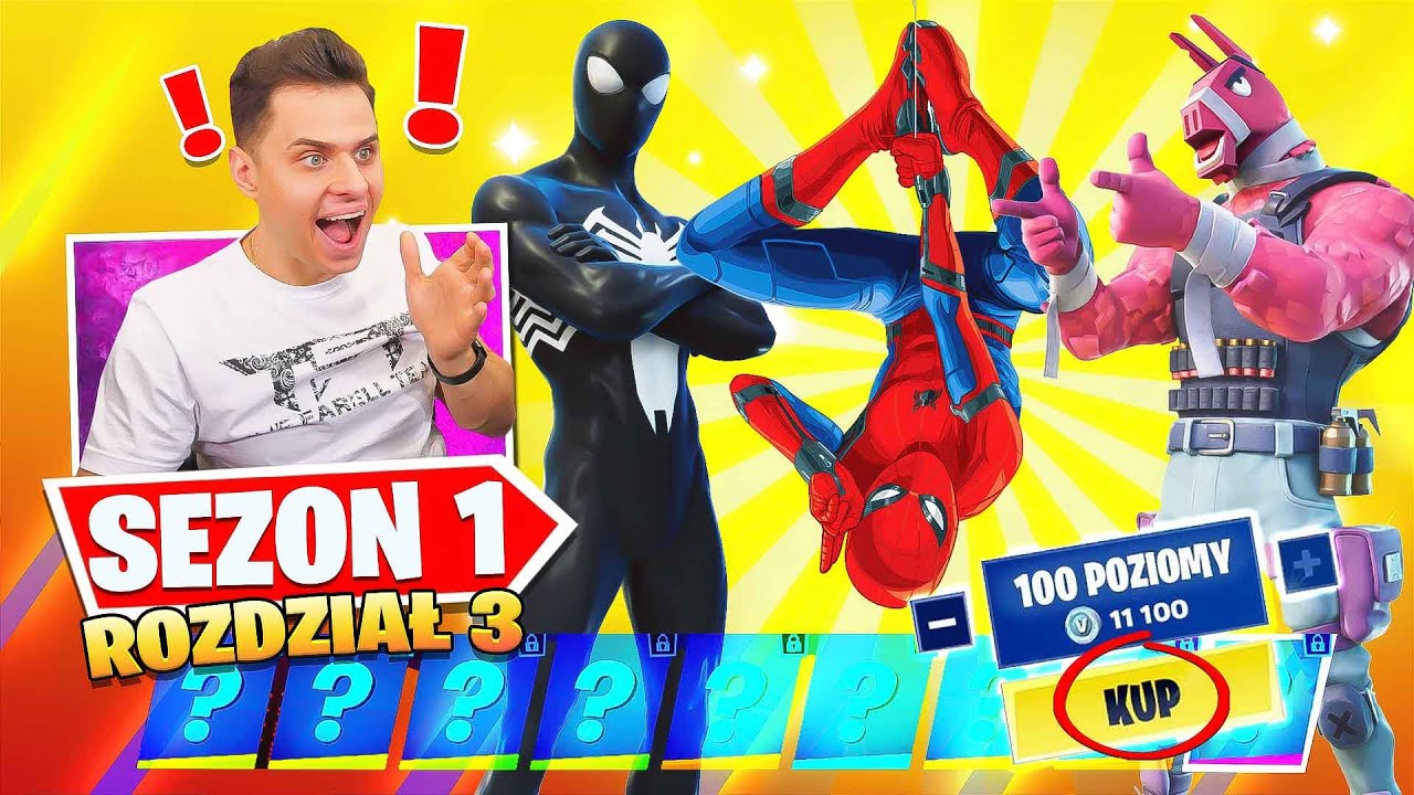 KUPIŁEM 100 STOPNI w ROZDZIALE 3! SPIDERMAN i THE ROCK! Fortnite
