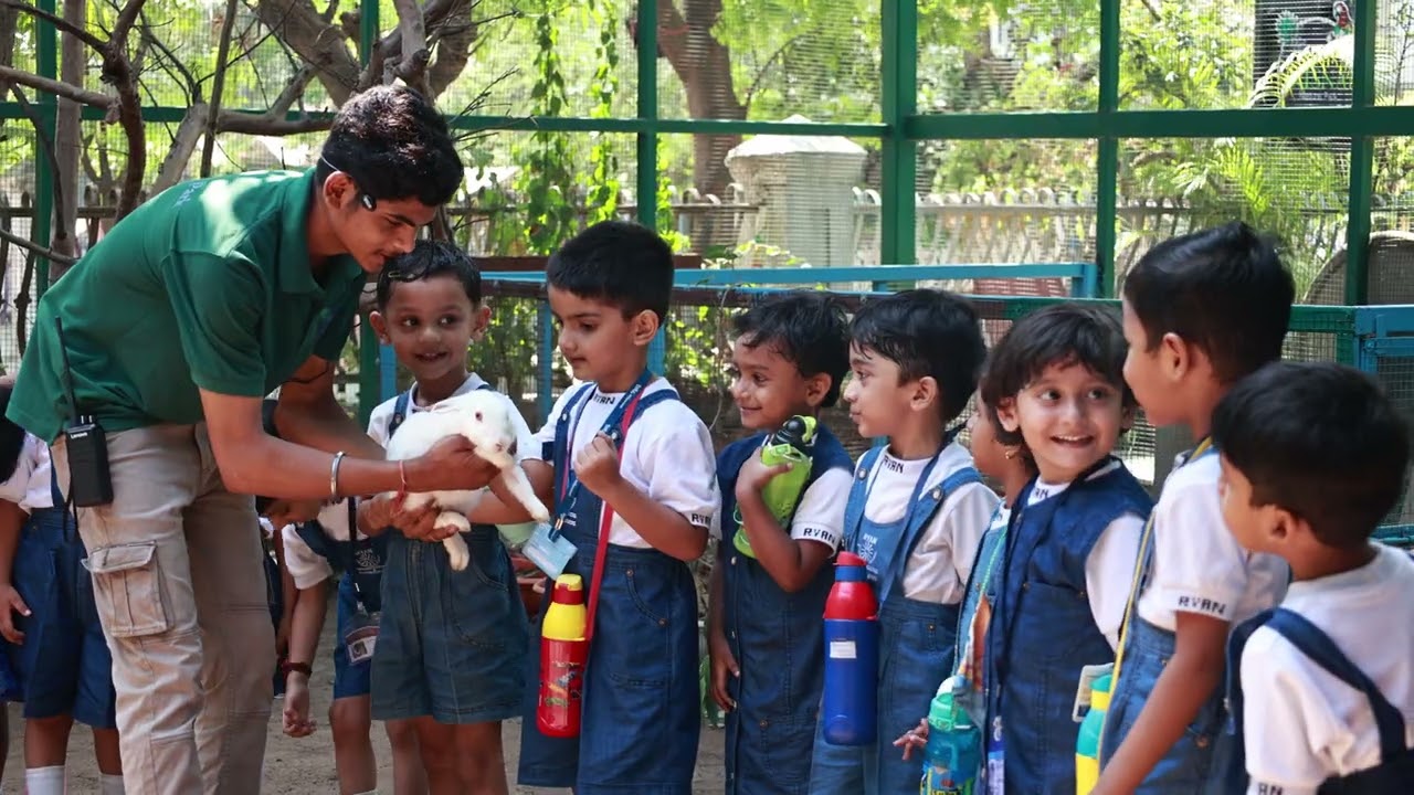 School kids having fun with animals 😱🫰🥳
