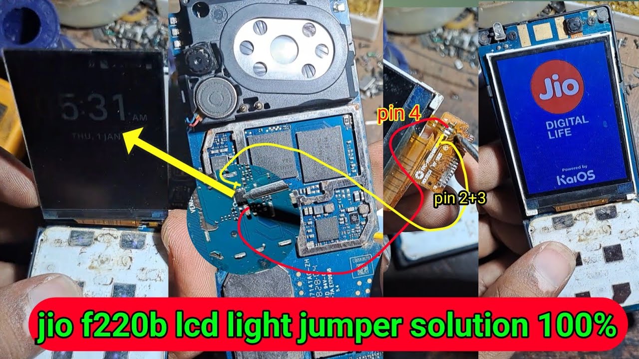 jio f220b lcd light jumper||Jio f220b display light solution||Jio f220b light ic problem