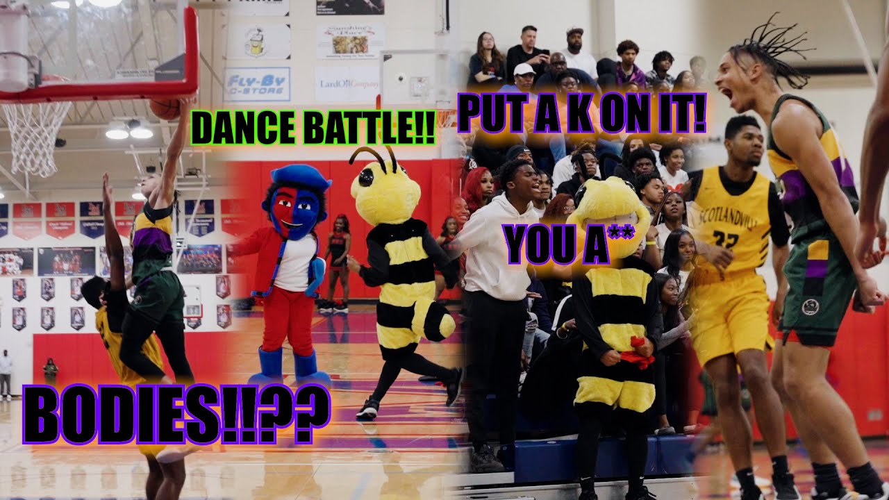 MASCOT DANCE BATTLE?!! unknown guards goes at SH** TALKING STUDENT SECTION!!Liberty vs Scotlandville