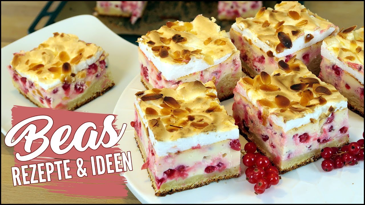 Quark-Johannisbeer Kuchen Rezept | Mit Baiserhaube backen | Süß trifft Sauer