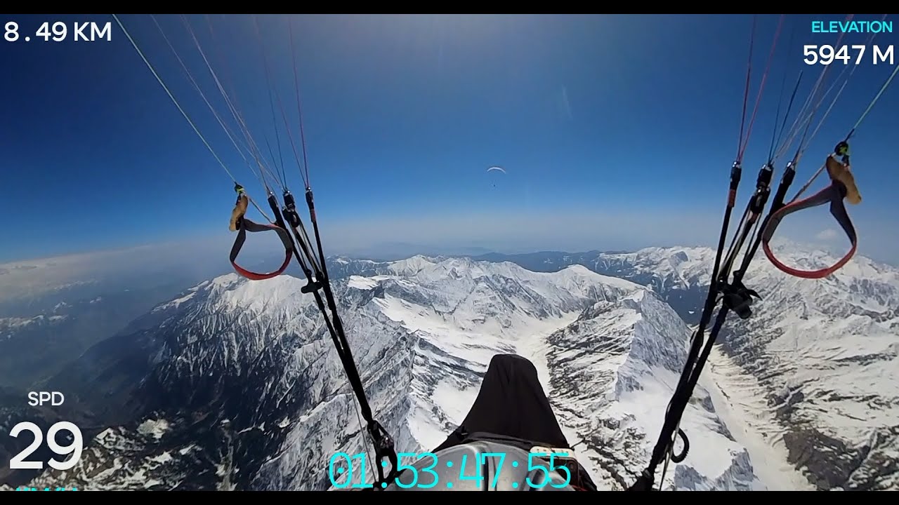 30.03.2025 Bir, beautiful long flight, fast forward x35. 5957 metres max altitude.