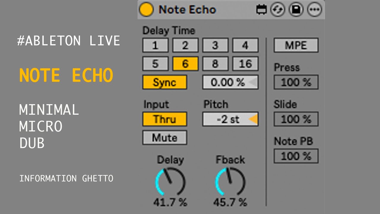 NOTE ECHO для minimal micro dub techno