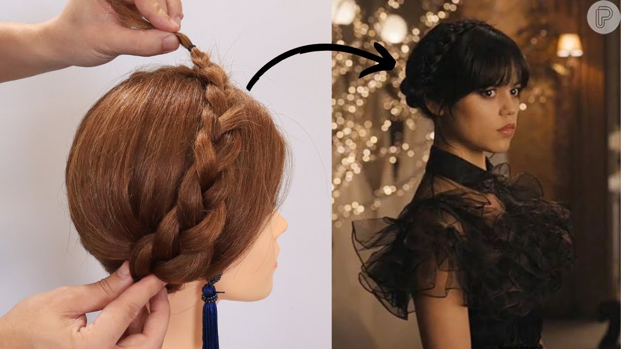 PENTEADO DA WANDINHA ADDAMS {Rápido e Fácil!} - Wandinha hairstyle I Peinado Wandinha