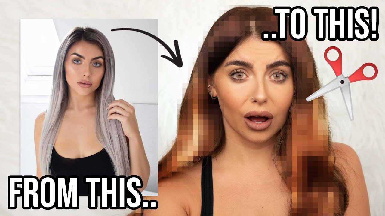 EXTREME at home hair transformation! Silver to BROWN! DIY tape extensions + dye! [TUTORIAL + HOW TO]